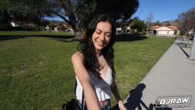 Skinny Brunette Teen Blows  Romeo Mancini's BWC Deep & Sloppy After Sucking a Dildo