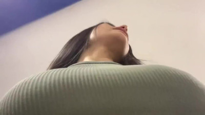 Steamy young latina fools around in doctor's bathroom in hot solo