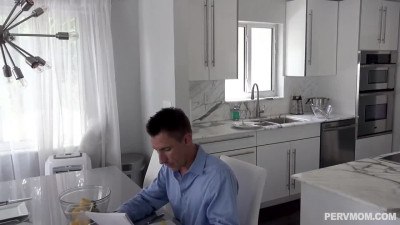 Tanned blonde cougar Olivia Blu pleases her guest while her husband rests