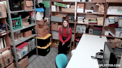 Slim Teen Shoplifter With an Innocent Face Has To Please a Perv Security Guy Like a Slut To Get Free