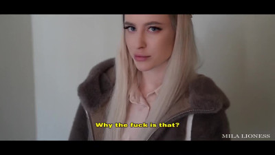 Unexpected sex with a teen blonde on an apartment's building staircase pov
