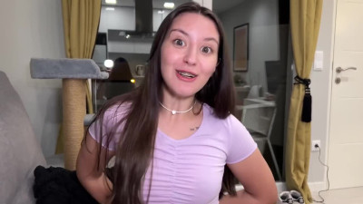 Card game with stepsister leads to handjob and blowjob in POV