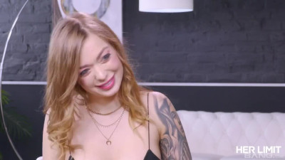 Tattooed lady in a hard interracial casting with bbc and dildo.