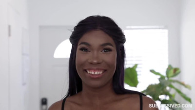 Sexy Fit Ebony Babe Lets a White Guy Fuck Her Face, Drill Her Cunt & Use Her Mouth As a Cum Dumpster