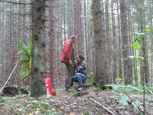 Lovely Slim Brunette Hottie Sucked Her BF's Cock Dry After Letting Him Fuck Her In the Forest