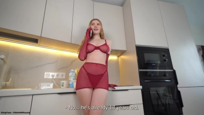 Blonde babe with a luxurious dress-up is ready for a night's bender