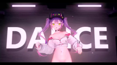 PMV: Hentai chick with purple hair gets fucked in the dance studio.