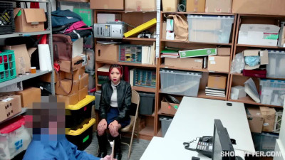 Asian Mom Christy Love gets to play with the mall guard while Kimberly watches