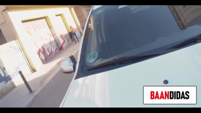 Spanish MILF with massive tits picked up for public handjob and sex