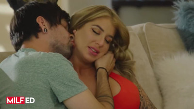 Curvy Buxom Blonde MILF Goes Nuts With Her Young Lover's BWC In Front Of Her Cuckold Hubby