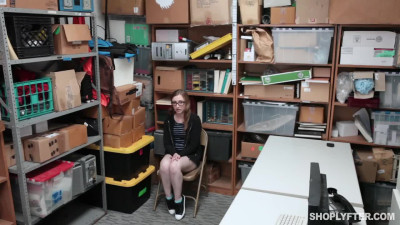 Nerdy amateur blonde gets caught stealing and will fuck for freedom