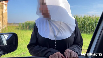 Depraved latina nun works big white cock like an experienced whore