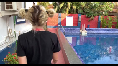 Foxy blonde craves for cock after pool - Amateur Porn