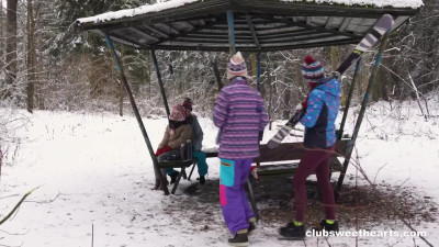 Slender babes go forth with perversions after a nice mountain trip