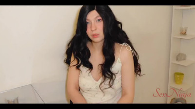 Busty neigbour jerks him off before spreading her legs pov