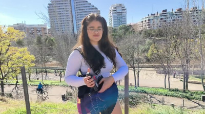 Sporty girl enjoys a photo shoot of her body and then a fuck