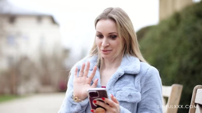 Curvy blonde queen submissively obeys her master's pervy desires