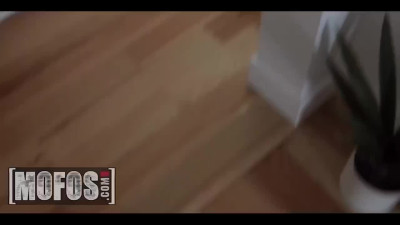 Petite blonde got stuck in the sink and big dick guy came to help pov