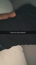 The slut turned her beloved guy into a cuckold via Snapchat.