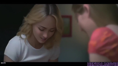 Caring lesbian girlfriend knows how to make her friend feel better