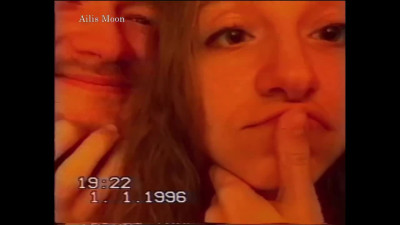 Retro VHS style sextape with young Russian couple