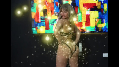 Perfect babe Shirly Musk rides cock in her gift wrap ribbon bikini