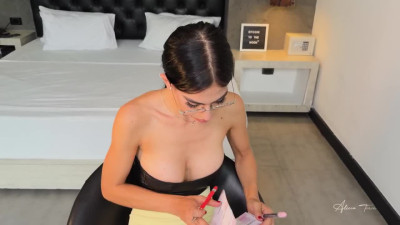Young brunette Latina works as her bosses assistant and she assist him good with her body