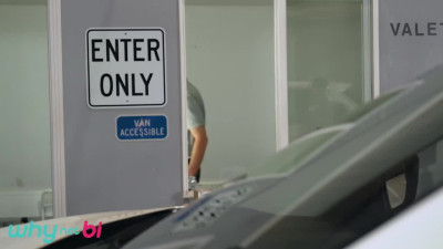 Excited bisexual lads involve curvy blonde in nasty car salon games