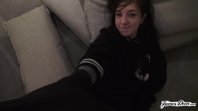 Cute teen covered with tattoos enjoys passionate anal sex with her handsome lover