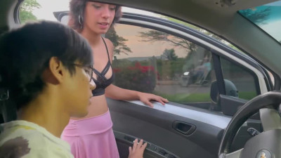 Horny stepsis loves when he fucks her in his car