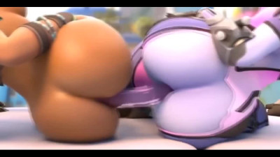 3D animated Overwatch character sharing cocks compilation