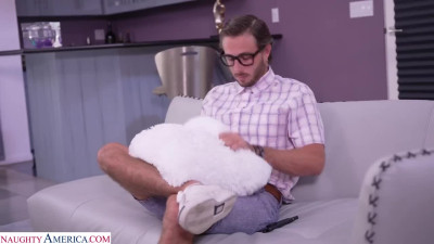 Skinny blondie Britt Blair is impaled on big cock of Lucas Frost