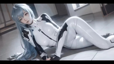 AI-generated Sexy Busty Slim Rei Ayanami (Neon Genesis Evangelion) Shows Her Charms & Gets Facial
