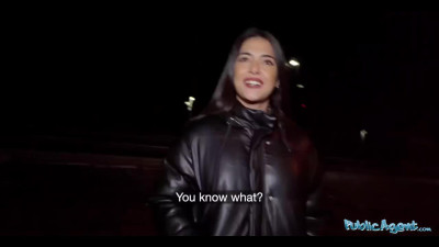 Brunette teen slut is ready to do anything for stranger's money