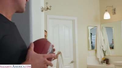 Sexy Buxom Blonde MILF Entices Her Son's Pal Into Hot Sex To Enjoy His Young Dick & Taste Fresh Cum