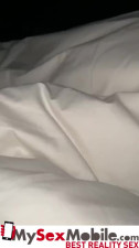An aroused dude wakes up a fit and hot brunette in the middle of the night and fucks her very well