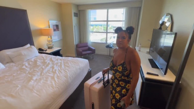 Horny stepbrother is fucking his pretty stepsister on vacation