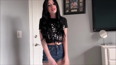 Slim goth ex girlfriend breaks in his house to gets his cock inside