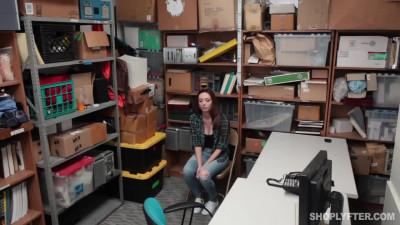 Slutty shoplifter gets fucked by a guard