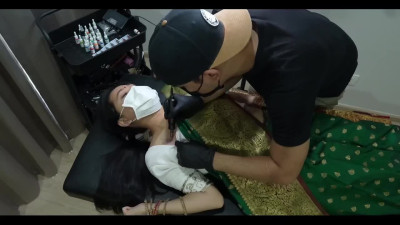 Cute Fit Dasi Gal Gets Not Just a Tattoo, But Hot Sex With The Creampie Bonus As Well In the Parlor