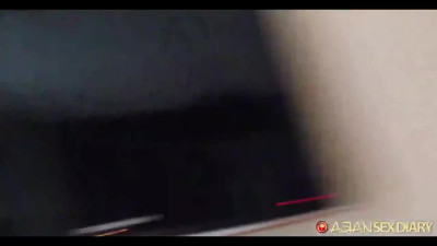 Skinny Filipina makes her way to the white man's cock and makes him content