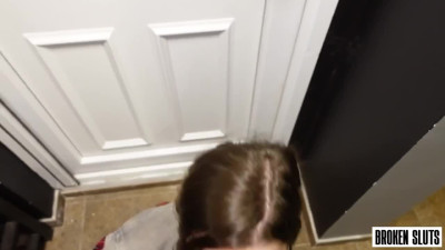 Sexy Skinny Nerdy Slut In Fishnets Agrees To Be Deepthroated, Fucked Hard & Facialized  For Money