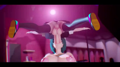 Busty bitch gets fucked in the night club animation