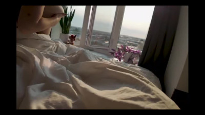 Sexy teen is riding her neighbour's hard boner instead of breakfast