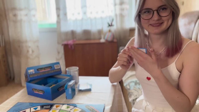 Fit Nerdy Teen Succeeds In Revealing Her Slutty Skills After a Failed Attempt To Win In a Board Game