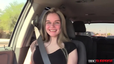 Big black cock stuck hard into the sweet pussy of a young slut at the casting.