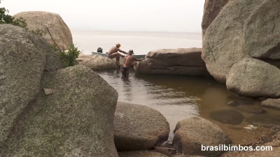 Premium blonde Brazilian slut given twofold cock in outdoor kinks