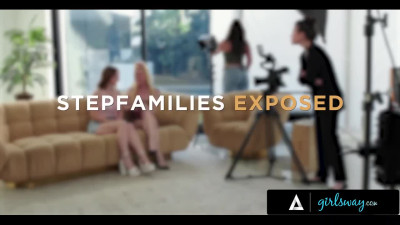Playful stepmom Serene Siren and her slutty stepdaughter Laney Grey are licking and fingering Alison Rey and Victroia Voxxx's pussies