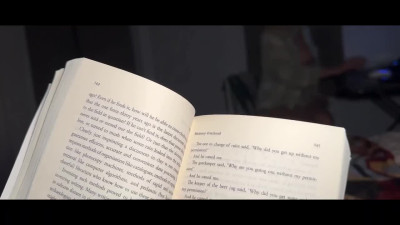 My lustful stepsister is horny again and decides to rub her pussy on my cock while I'm reading
