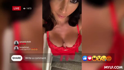 Buxom Brunette MILF In Sexy Bodysuit Takes a Real Cum-shower After Wild Sex With Her Young Lover
